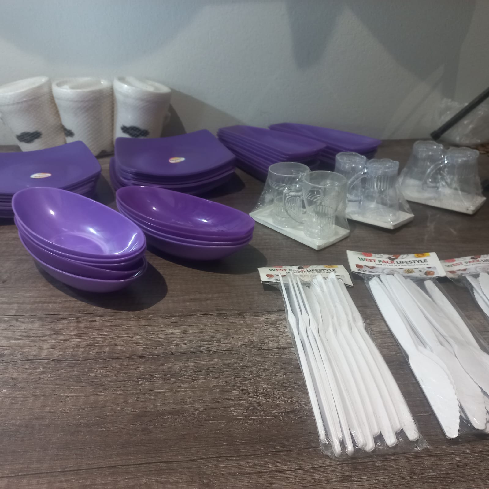 Assorted Plastic Tableware and Cutlery Bundle
