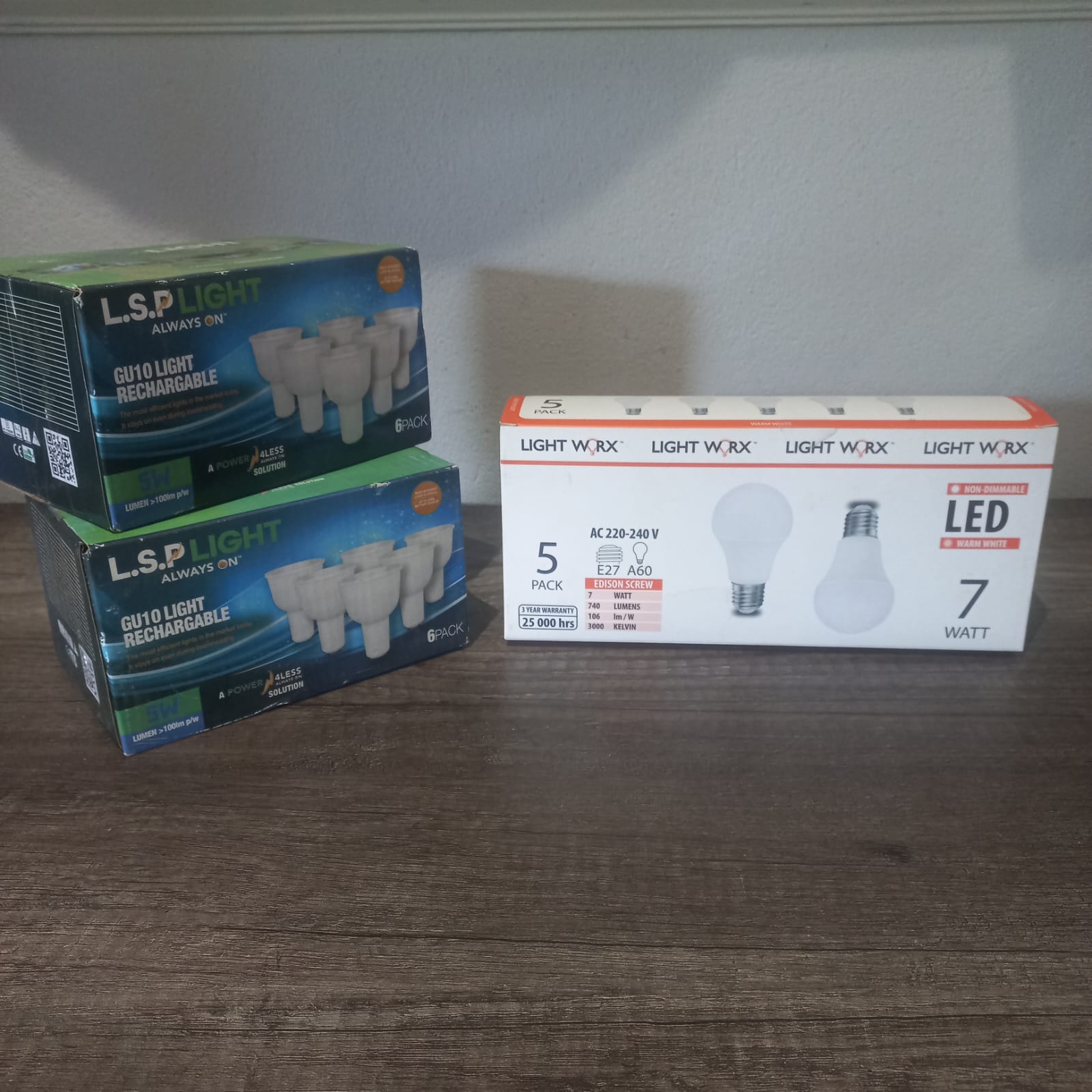 Assorted LED Light Bulb Packs - 3 Boxes