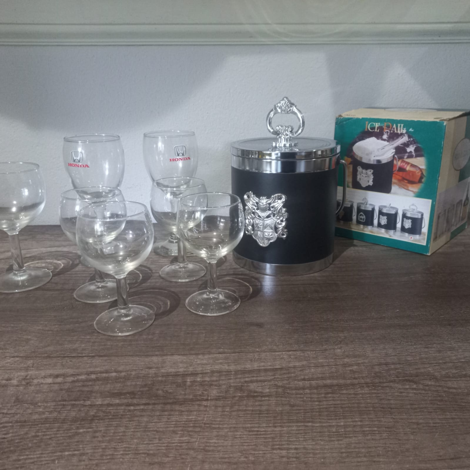 Vintage Ice Bucket and Assorted Glassware Collection