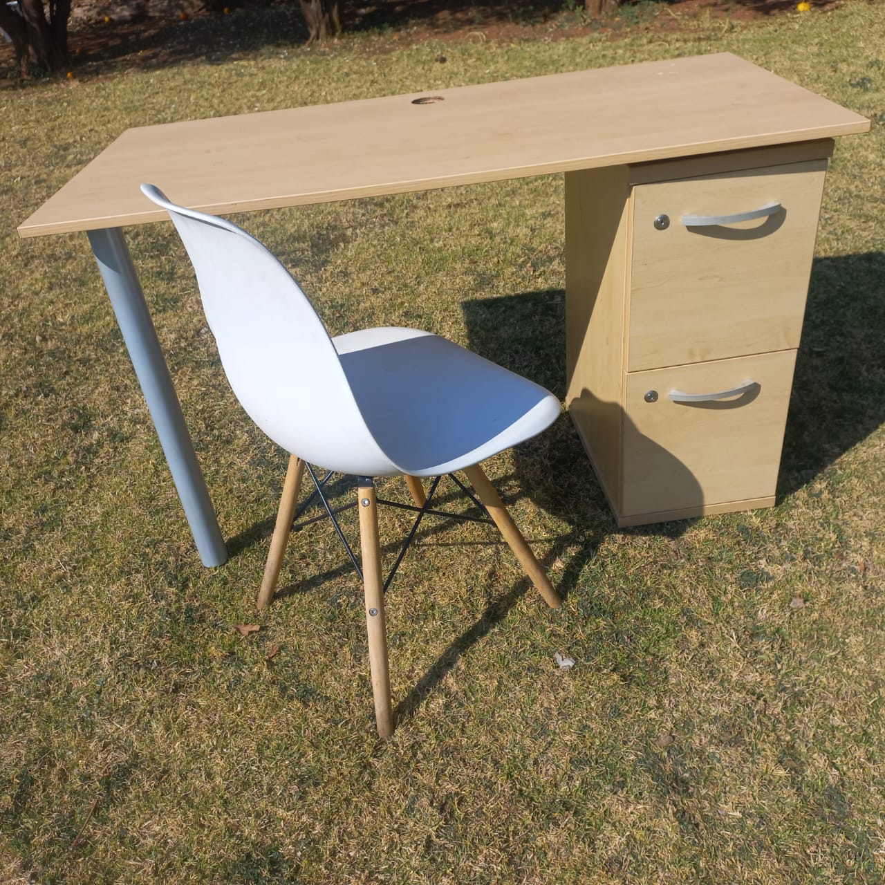 Office Desk with Pedestal and Matching Chair