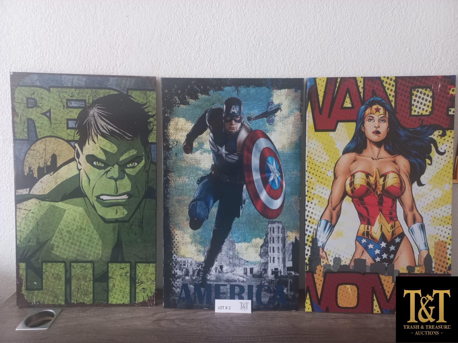 Bundle of 3 Superhero Decorative Boards and One Mirror