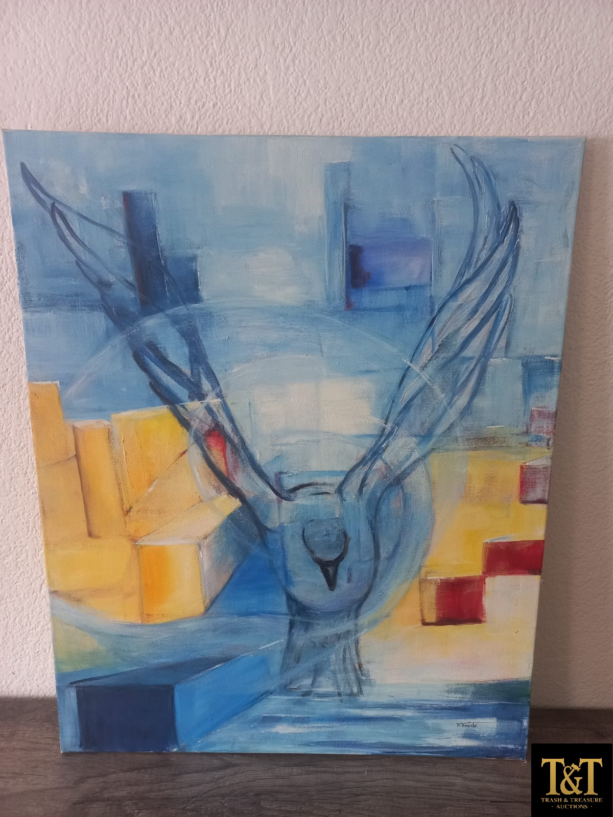 Abstract Oil Painting by M. Naudé, Dated 2010