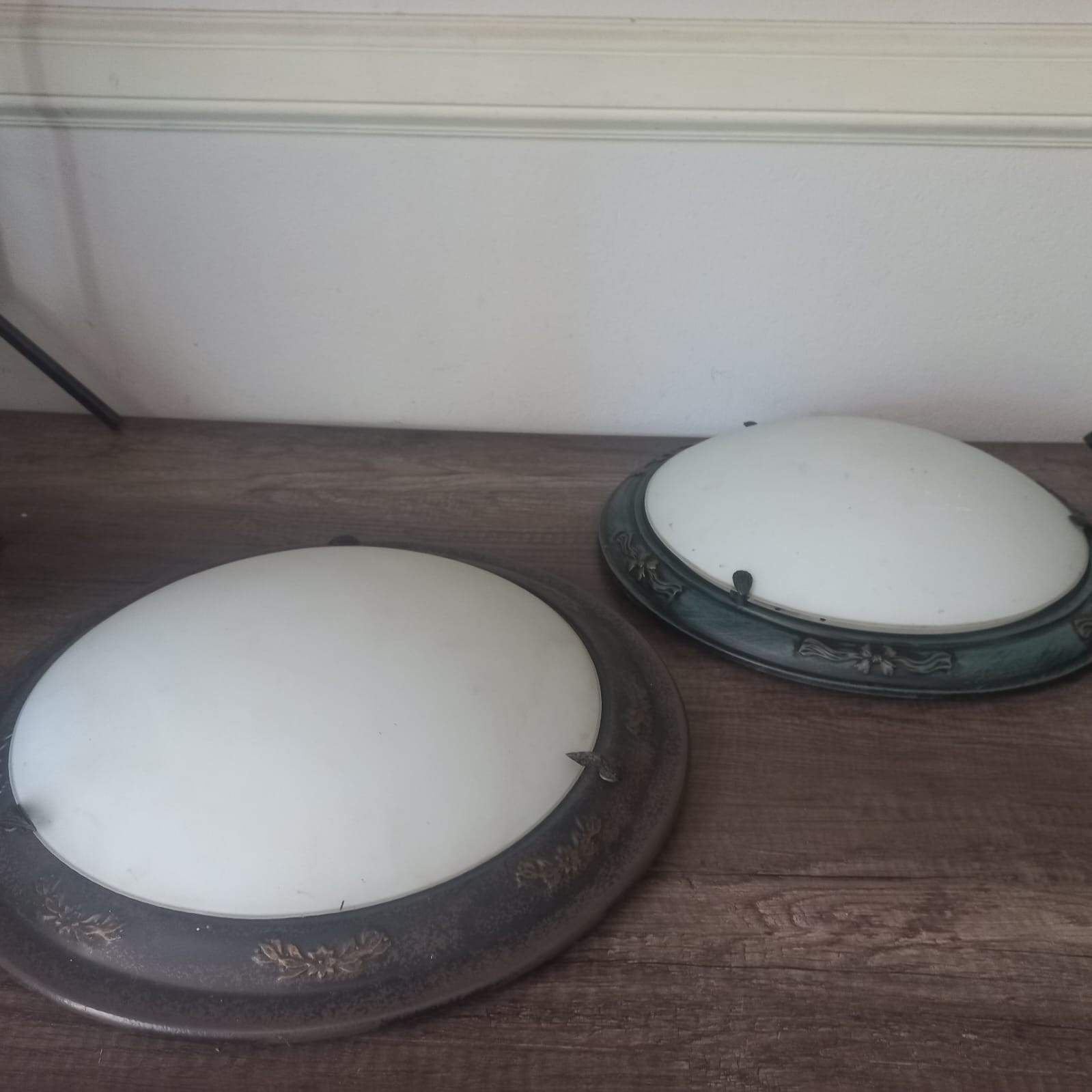 Pair of Decorative Round Flush Mount Ceiling Lights