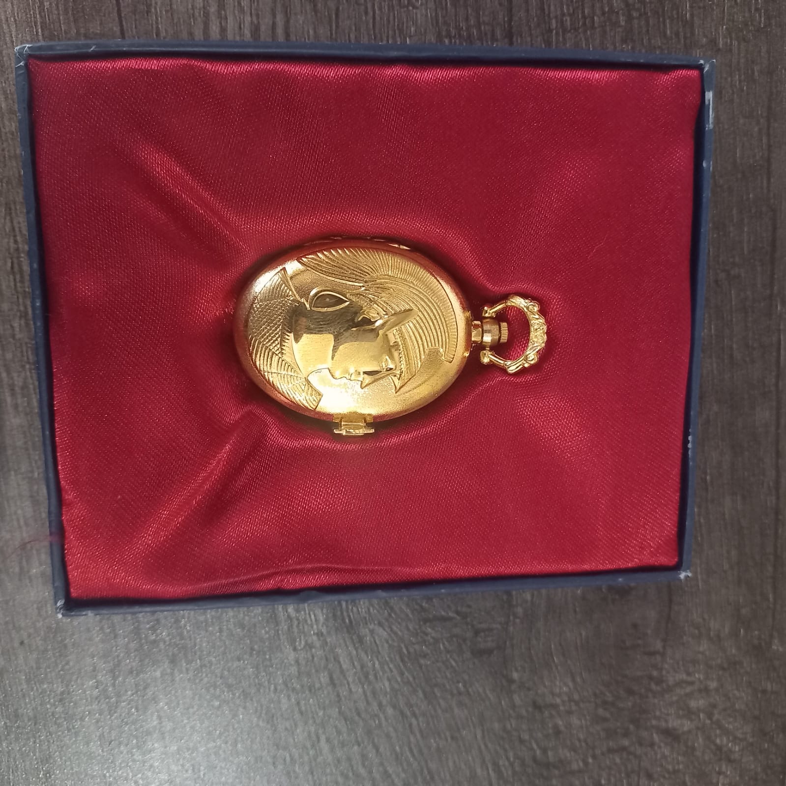 Gold-Tone Quartz Pocket Watch with Decorative Case - Issue 19