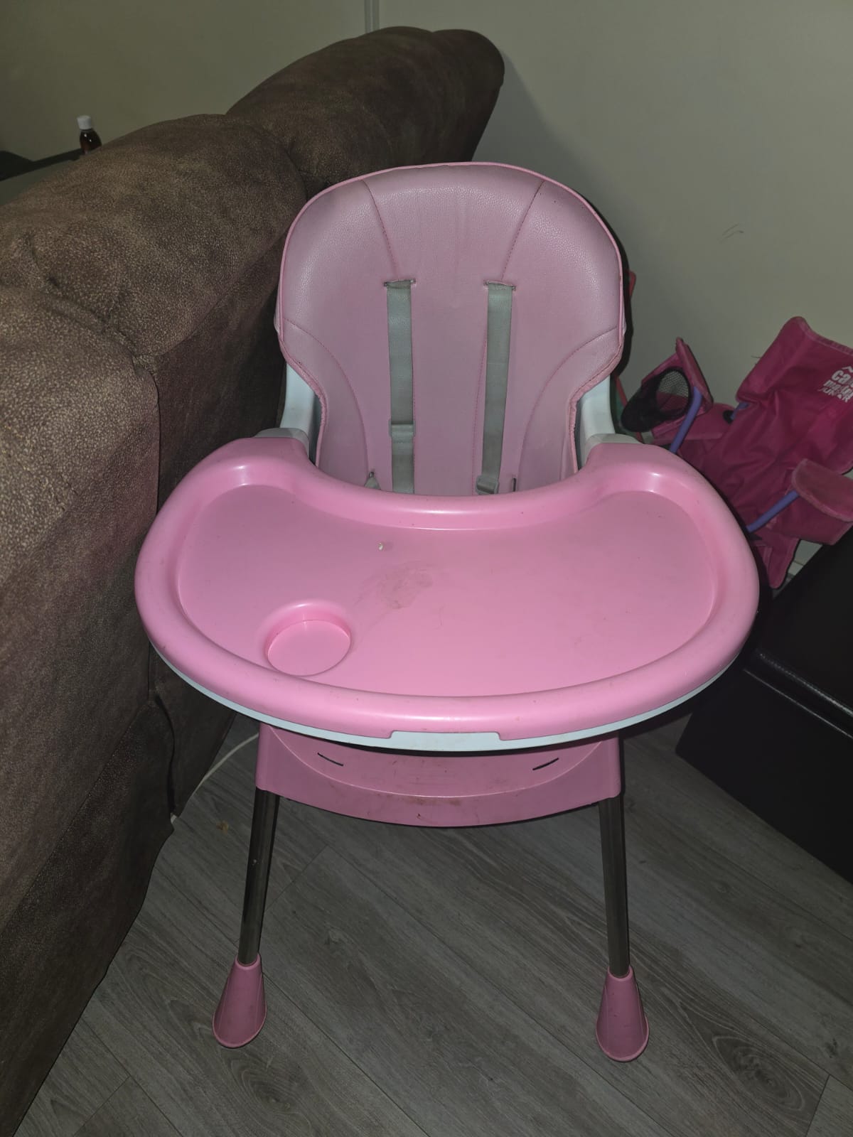 Pink Plastic Baby High Chair