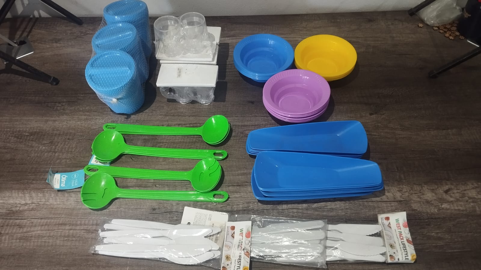 Assorted Plastic Kitchen and Partyware Bundle