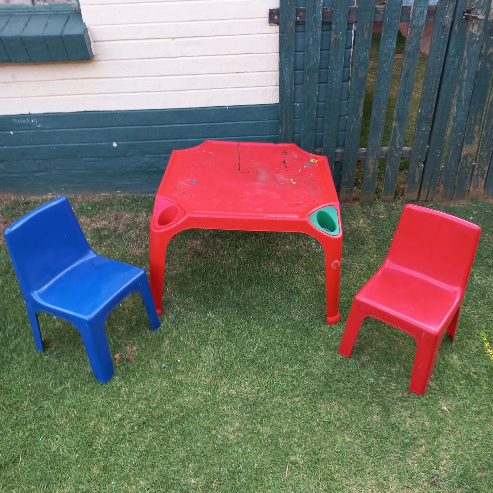 Children's Plastic Activity Table and Two Chairs