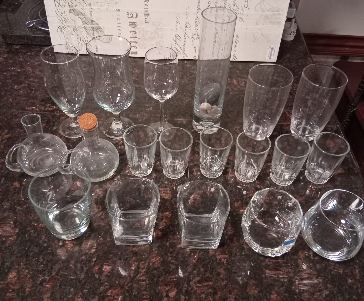 Assorted Glassware Collection, 18 Pieces