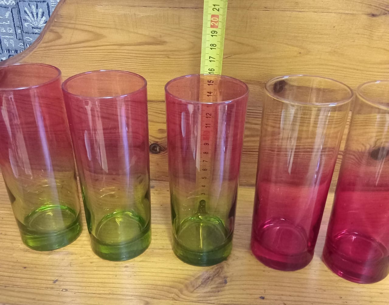 Set of 5 Graduated Colour Glass Tumblers