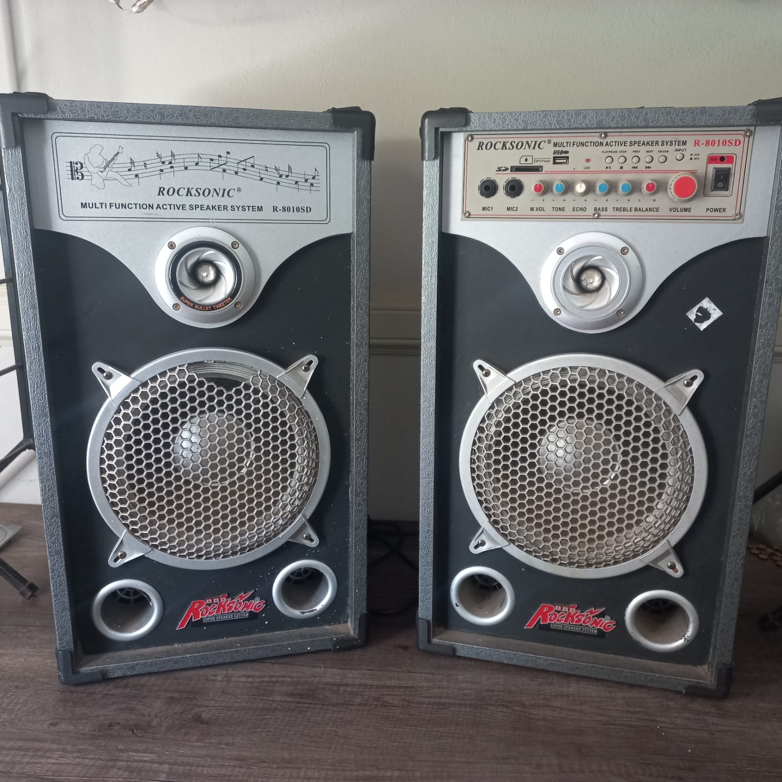 Pair of Rocksonic R-8010SD Multi-Function Active Speakers
