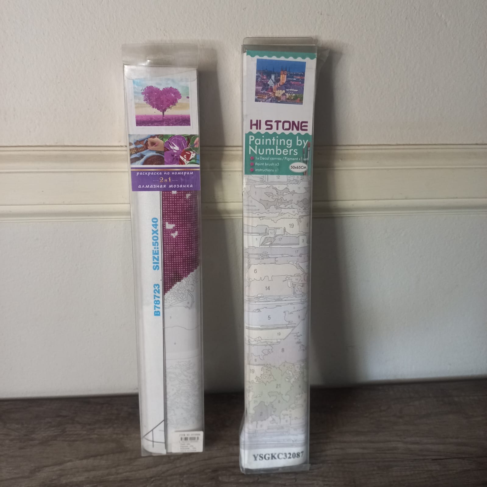 Bundle of 2 Craft Art Kits: Painting by Numbers and Diamond Mosaic