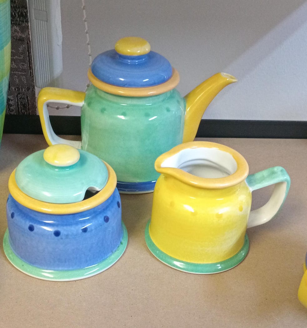 Woolworths Stoneware Teapot, Sugar Bowl and Creamer Set