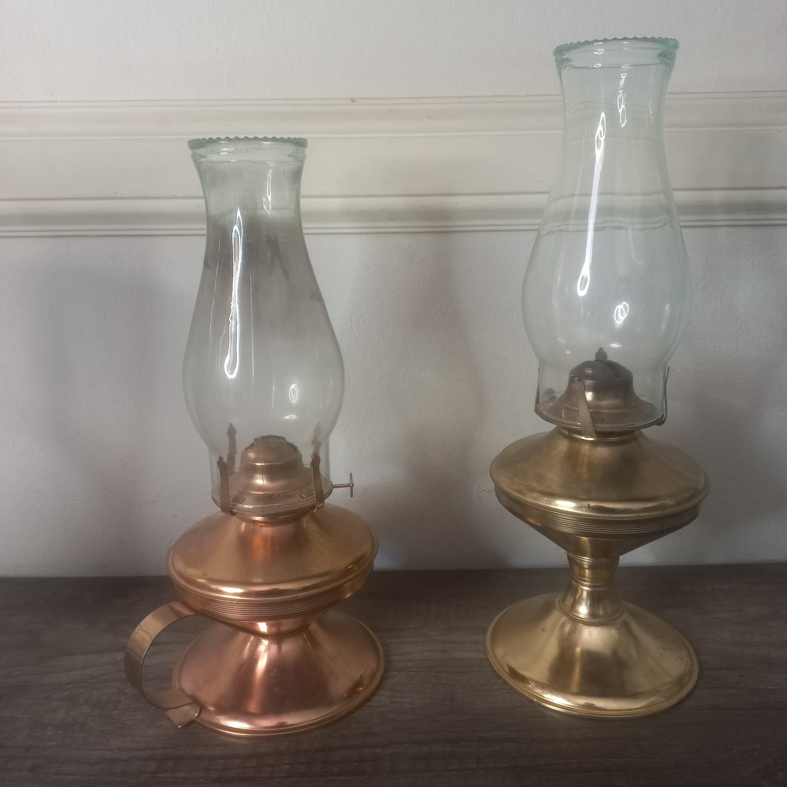 Set of Two Metal Oil Lamps